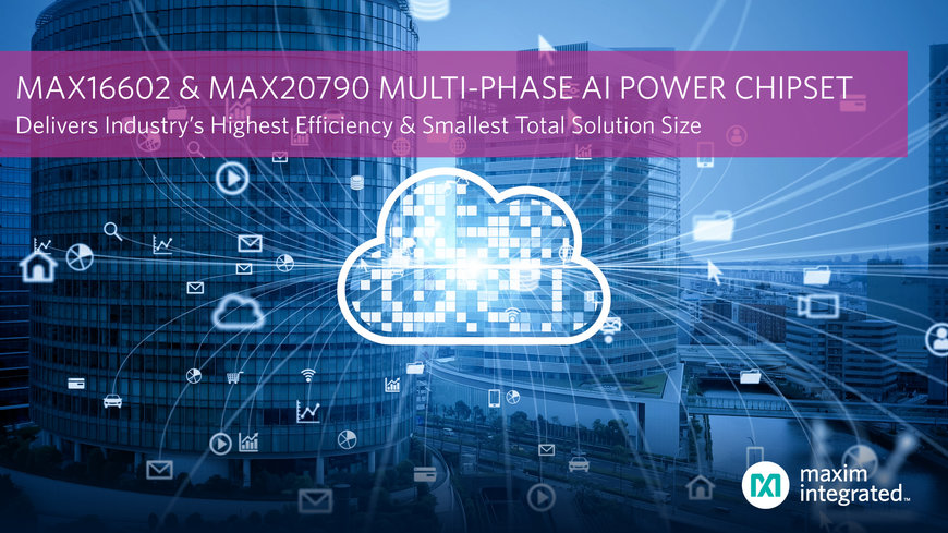 LE JEU DE CIRCUITS DE PUISSANCE IA MULTIPHASE DE MAXIM INTEGRATED OFFRE LE RENDEMENT LE PLUS ÉLEVÉ ET L’ENCOMBREMENT GLOBAL LE PLUS FAIBLE DU MARCHÉ